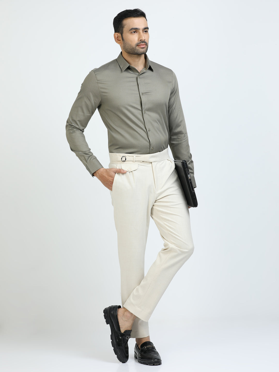 Green Checked Giza Shirt