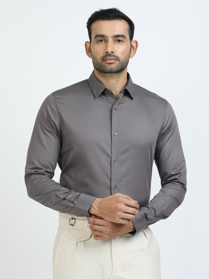 Grey Checked Giza Shirt