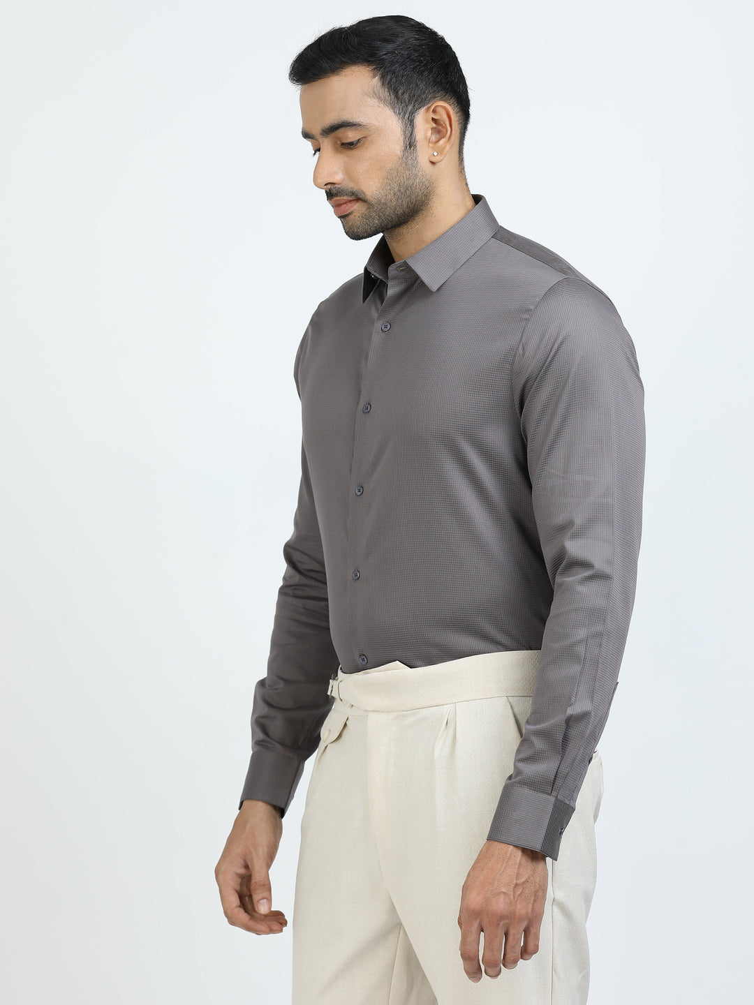 Grey Checked Giza Shirt