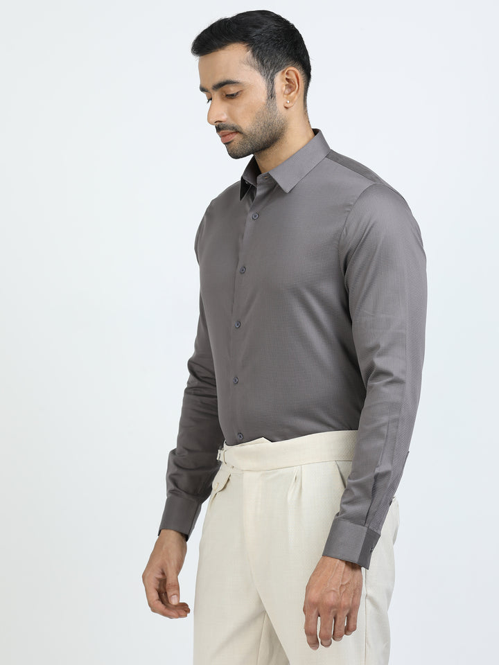 Grey Checked Giza Shirt