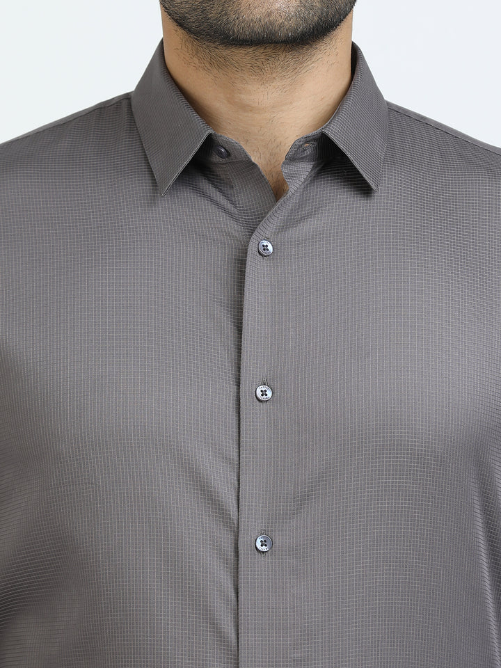Grey Checked Giza Shirt