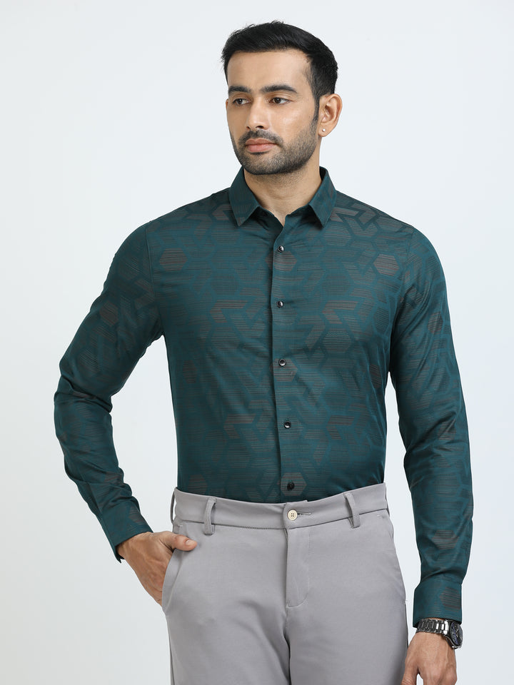 Pine Green Jacquard Shirt