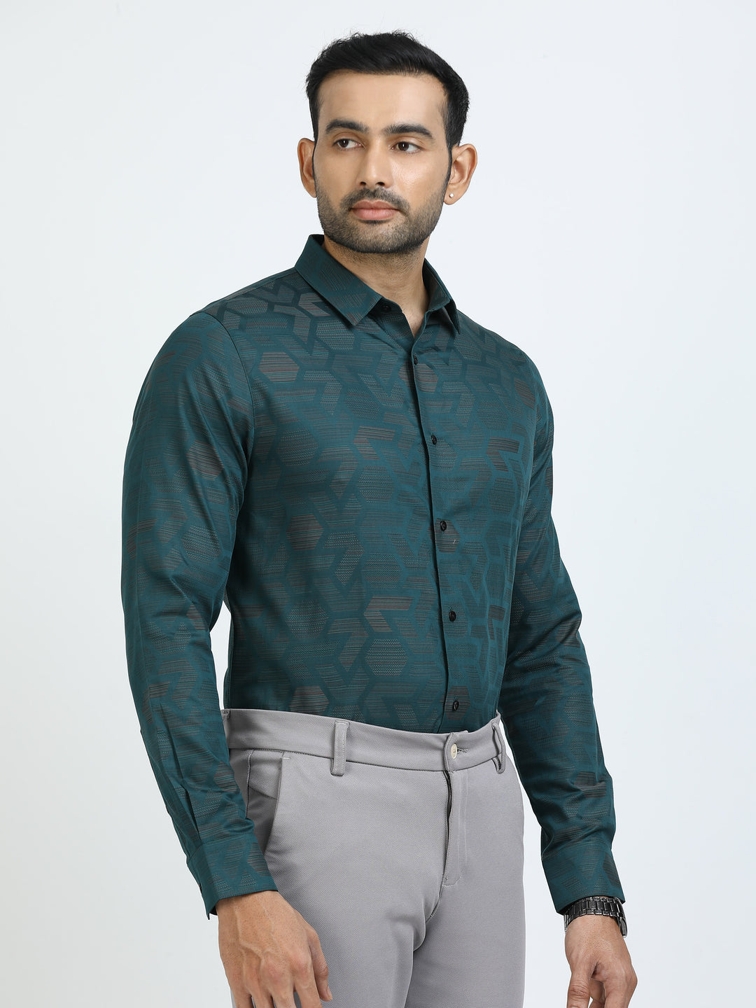 Pine Green Jacquard Shirt