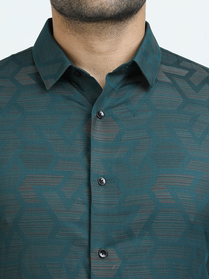 Pine Green Jacquard Shirt