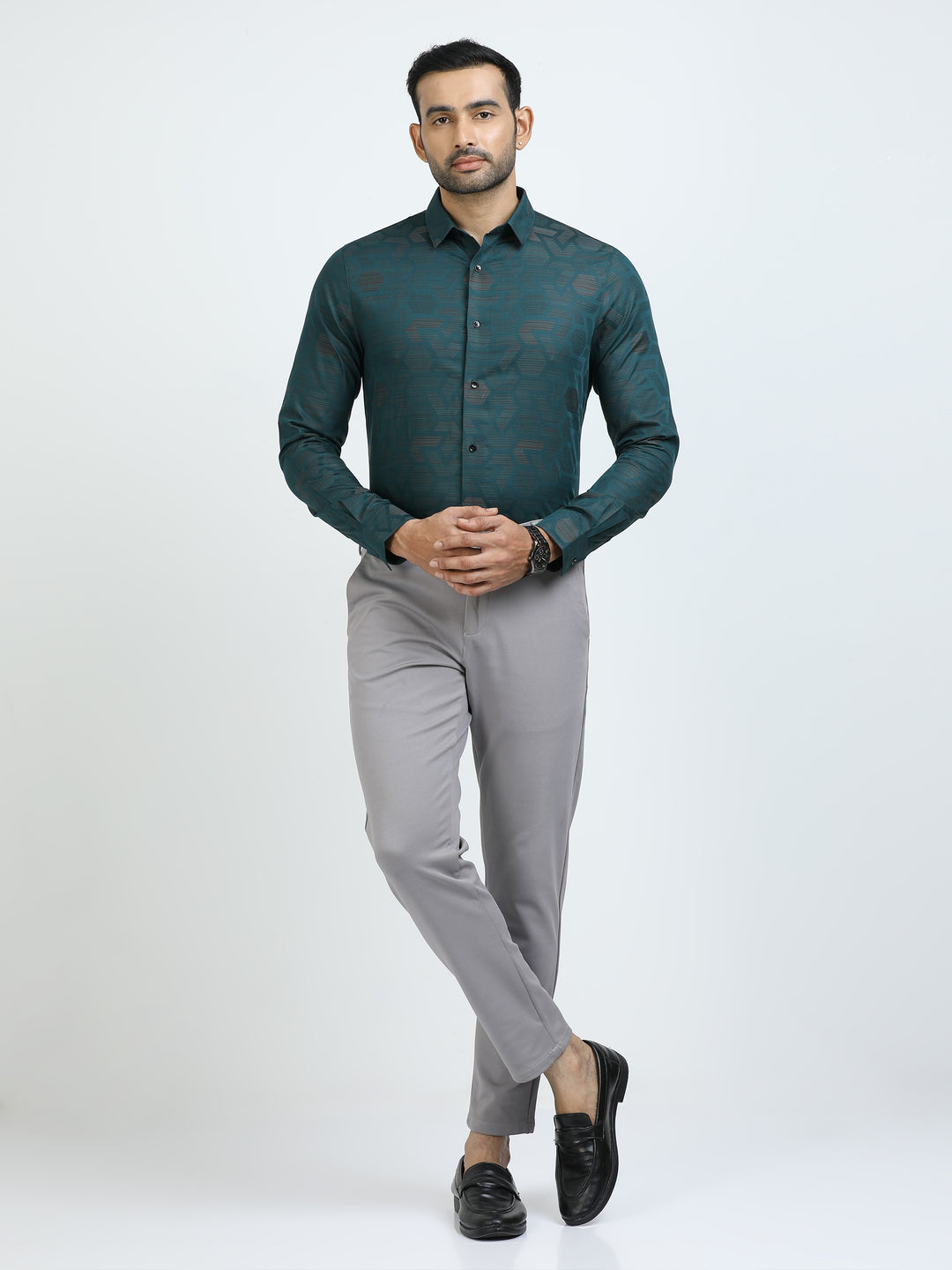 Pine Green Jacquard Shirt