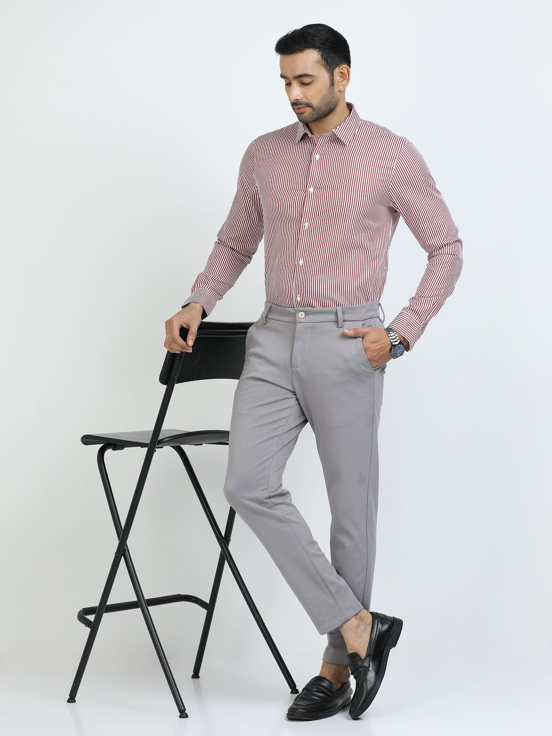 Red Vertical StripesGiza Shirt