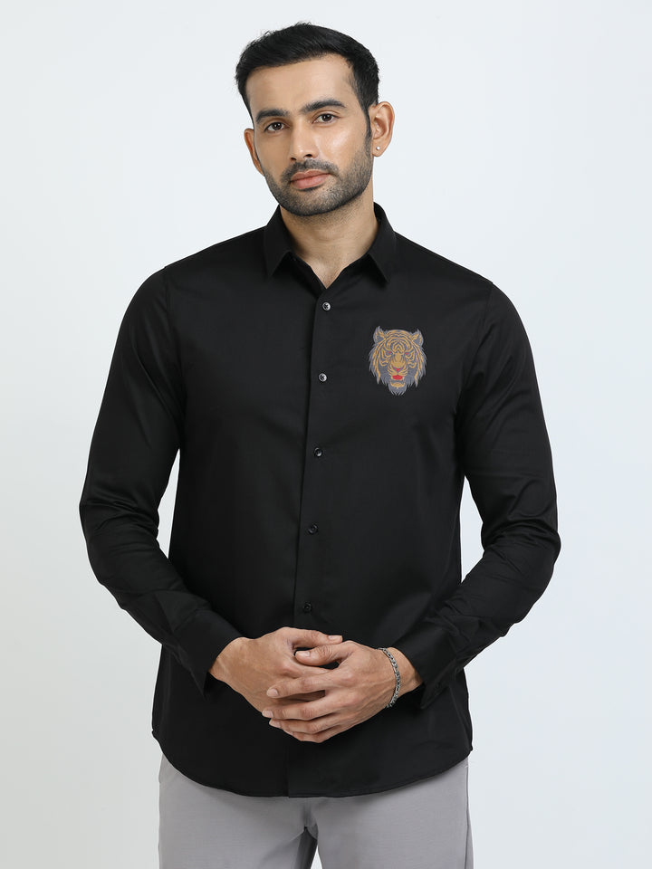Black Tiger Jacquard shirt