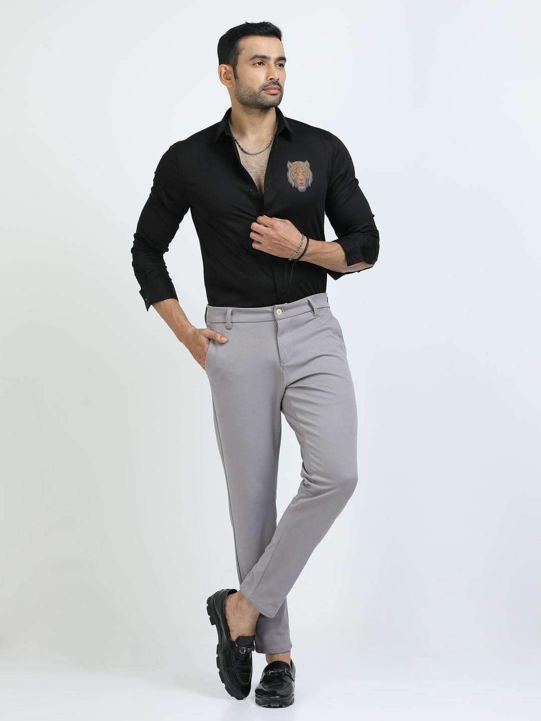 Black Tiger Jacquard shirt