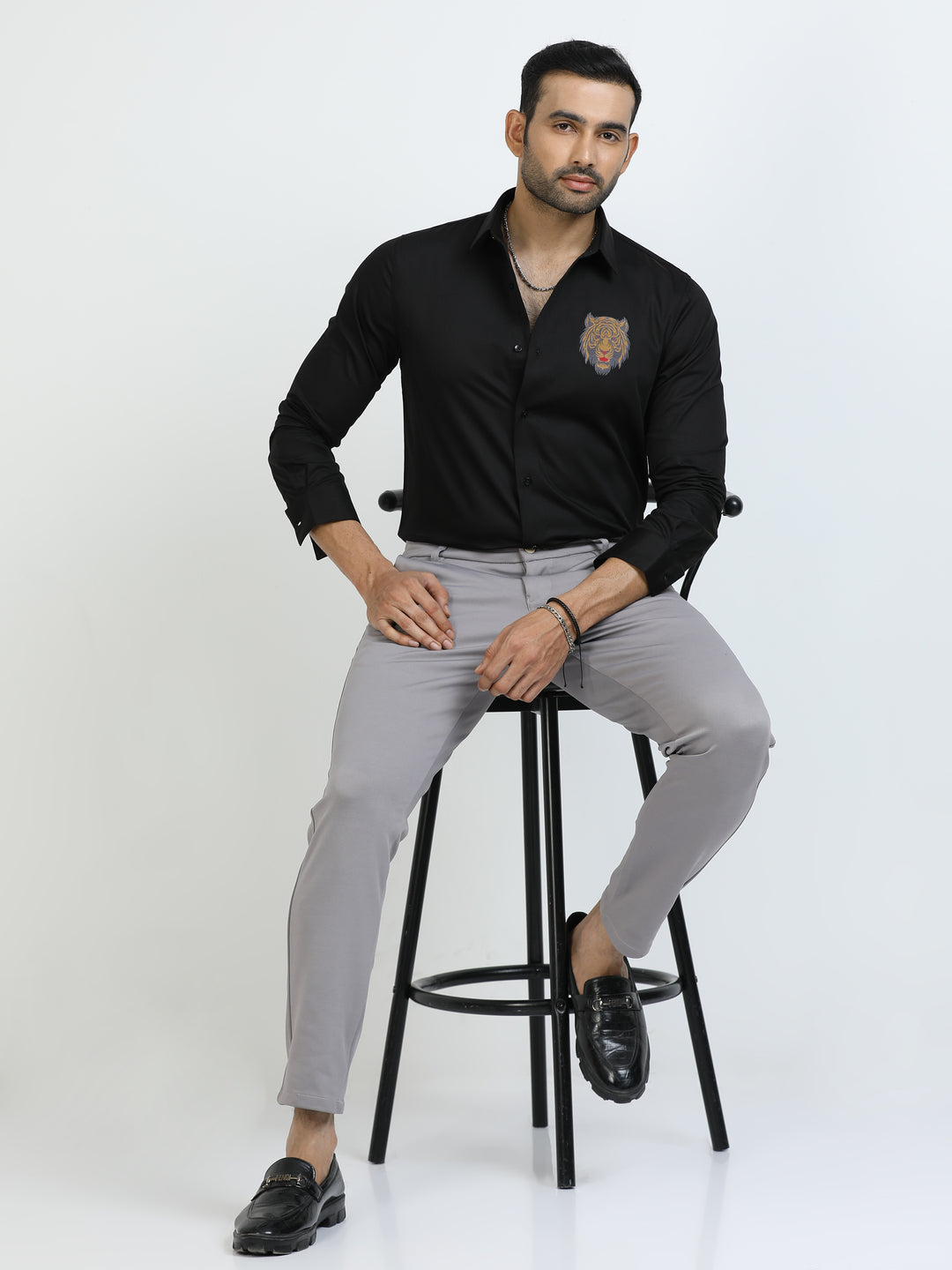 Black Tiger Jacquard shirt