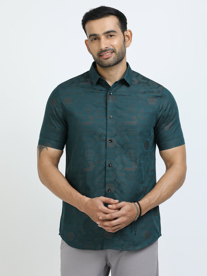 Pine Green Jacquard Shirt