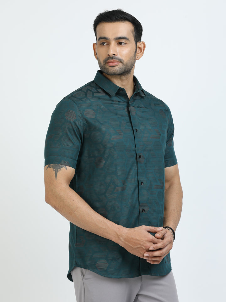 Pine Green Jacquard Shirt
