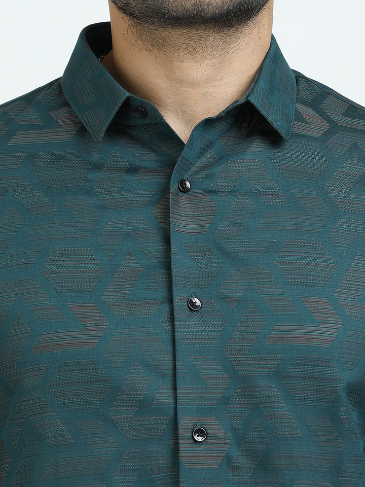 Pine Green Jacquard Shirt