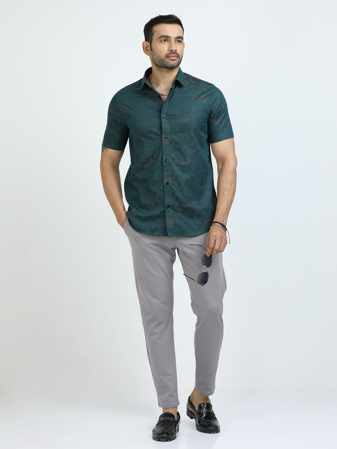 Pine Green Jacquard Shirt