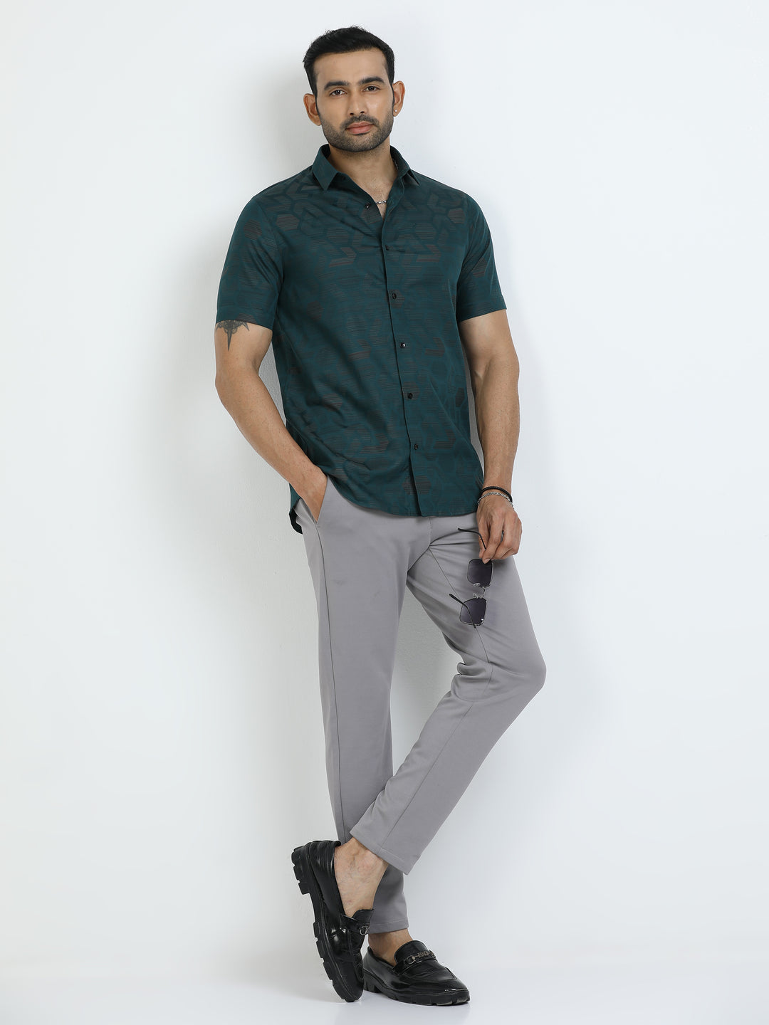 Pine Green Jacquard Shirt
