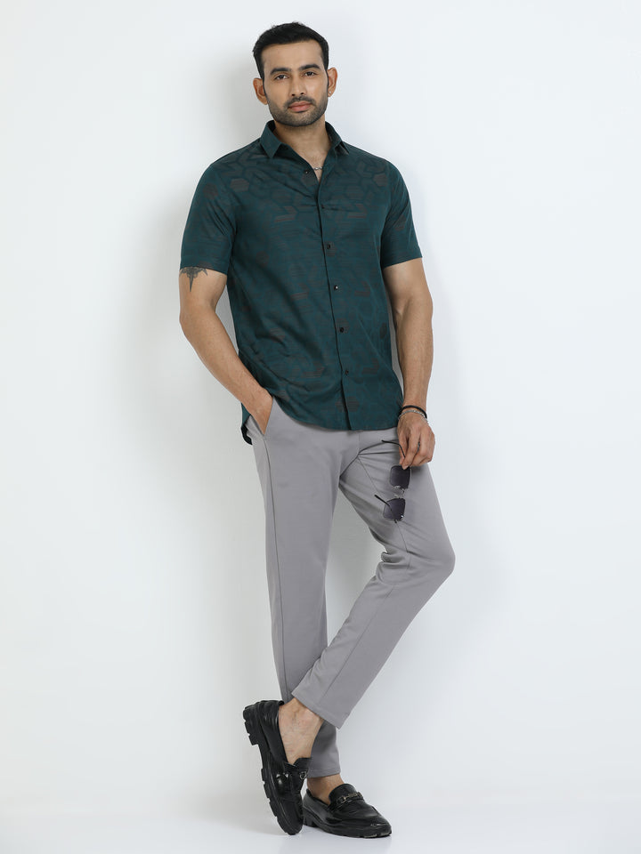 Pine Green Jacquard Shirt