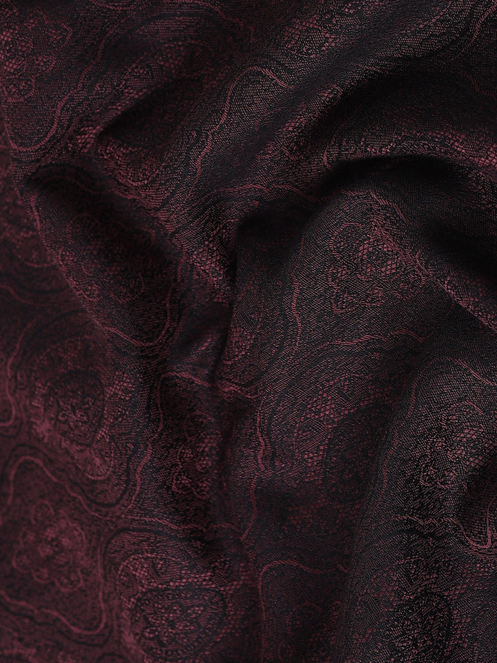 Maroon Leaf Jacquard Shirt