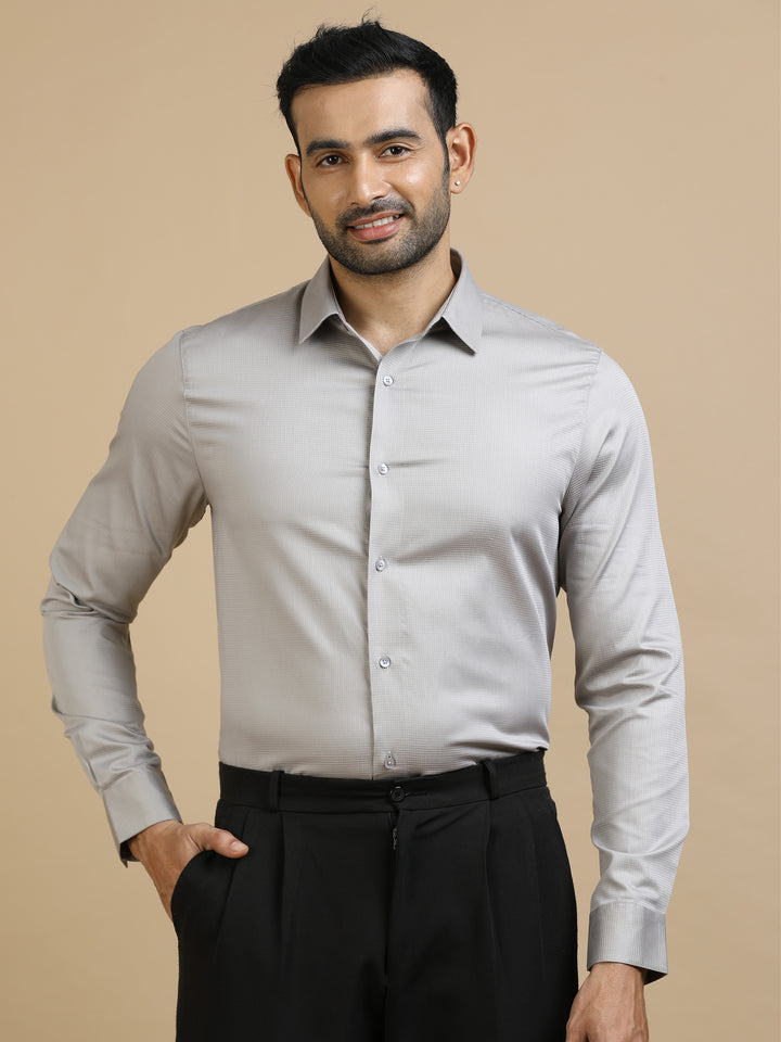 Lite Grey Checked Giza Shirt