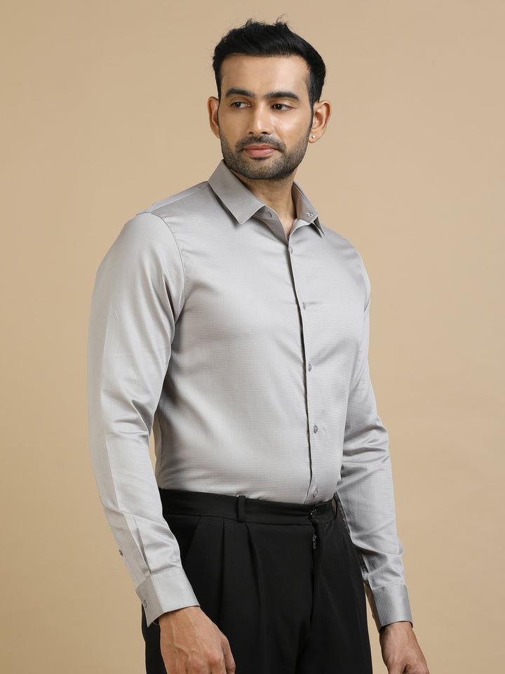 Lite Grey Checked Giza Shirt