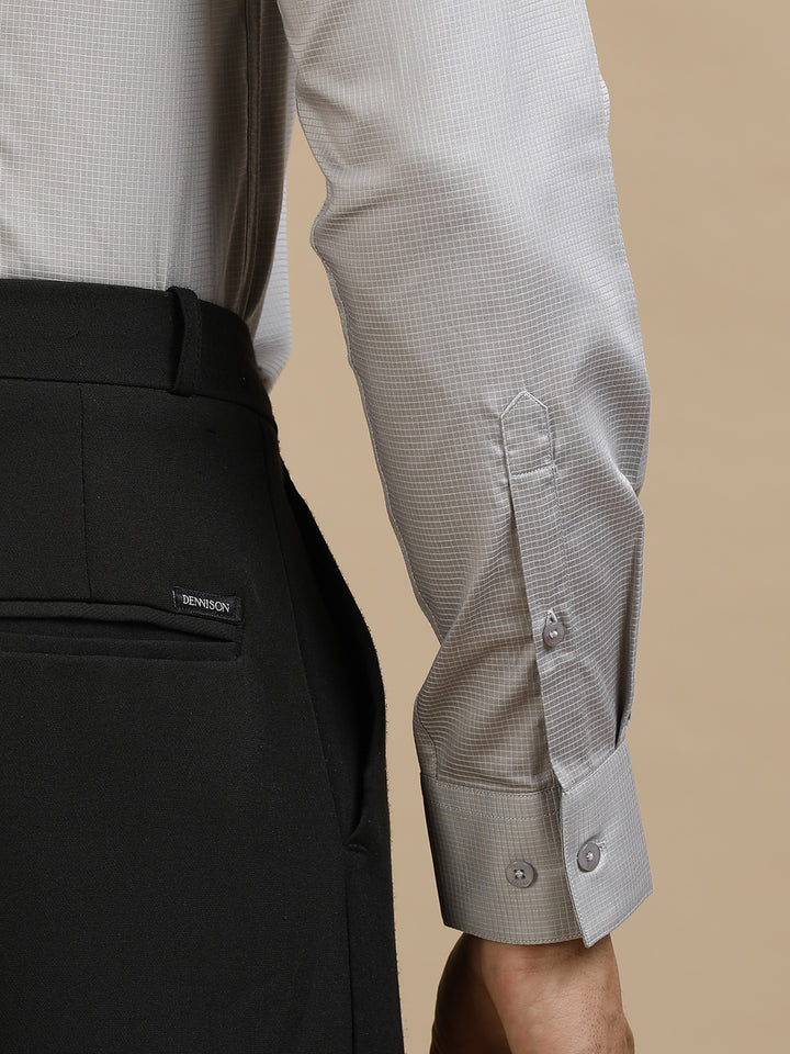 Lite Grey Checked Giza Shirt