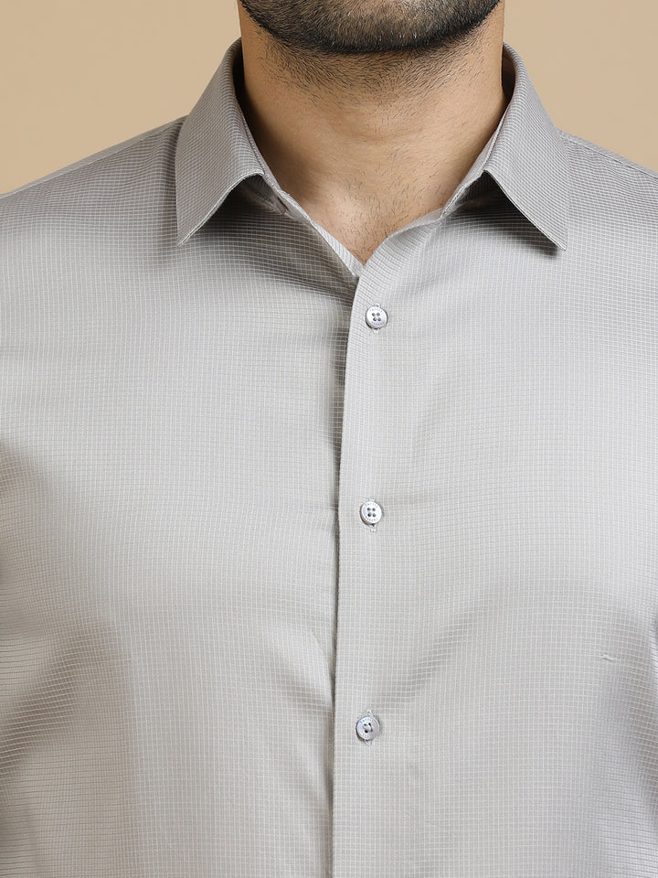 Lite Grey Checked Giza Shirt