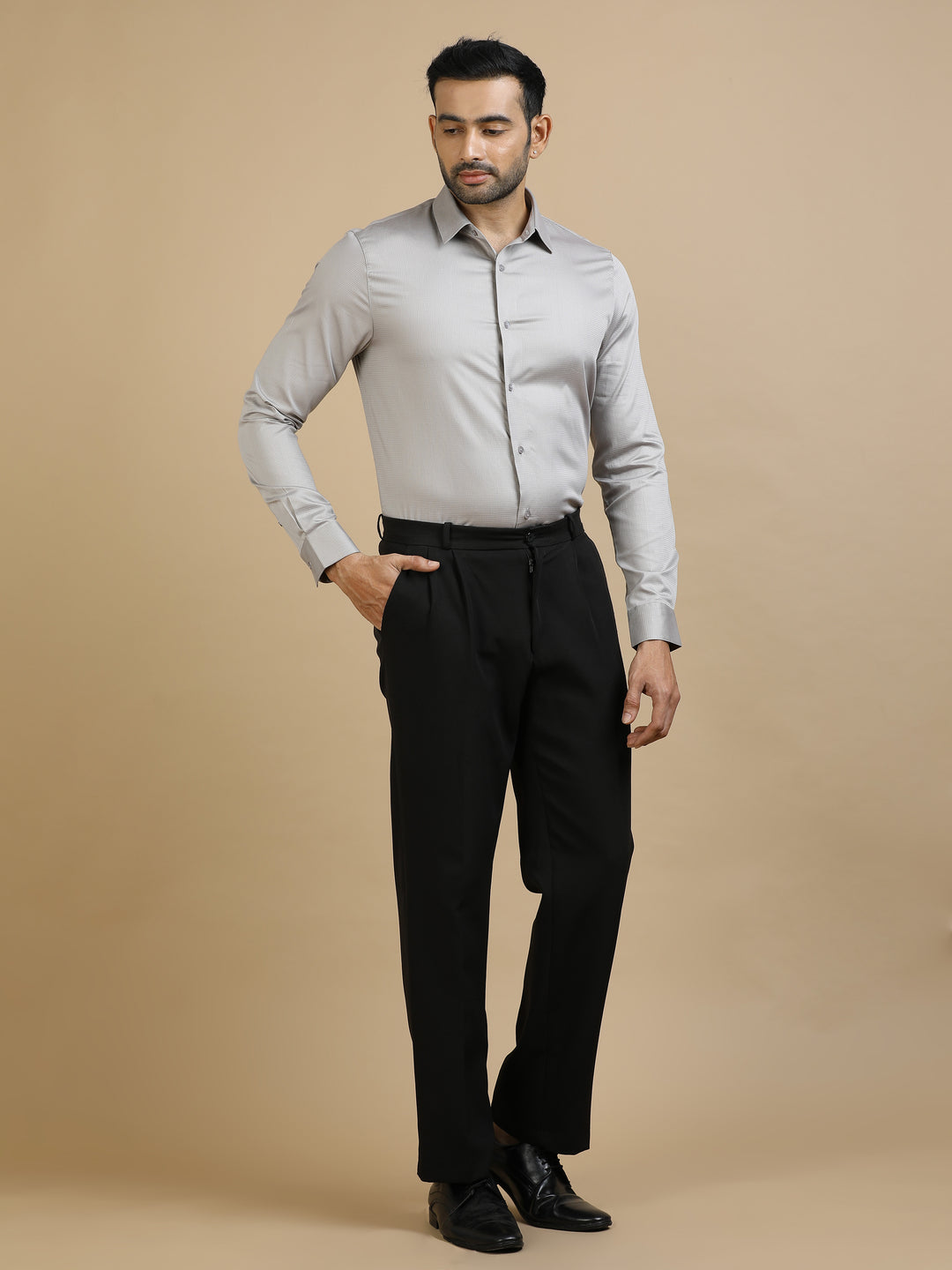 Lite Grey Checked Giza Shirt