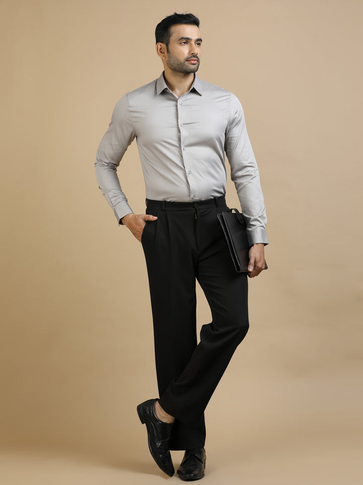 Lite Grey Checked Giza Shirt