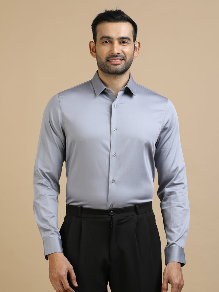 Gray Giza Cotton Shirt