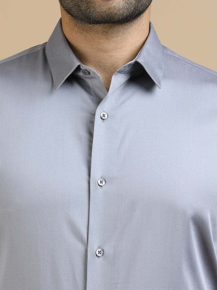 Gray Giza Cotton Shirt