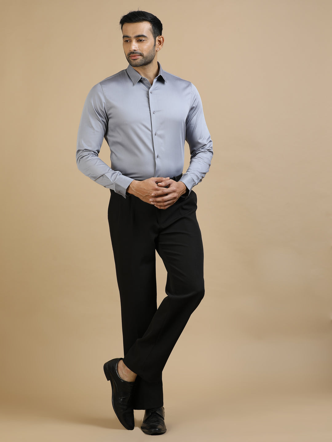 Gray Giza Cotton Shirt