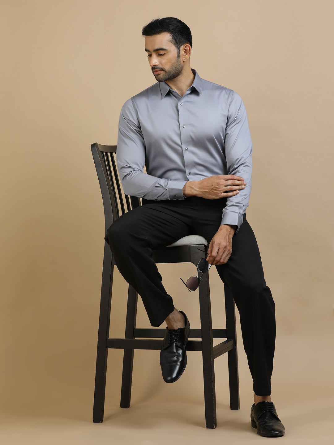 Gray Giza Cotton Shirt