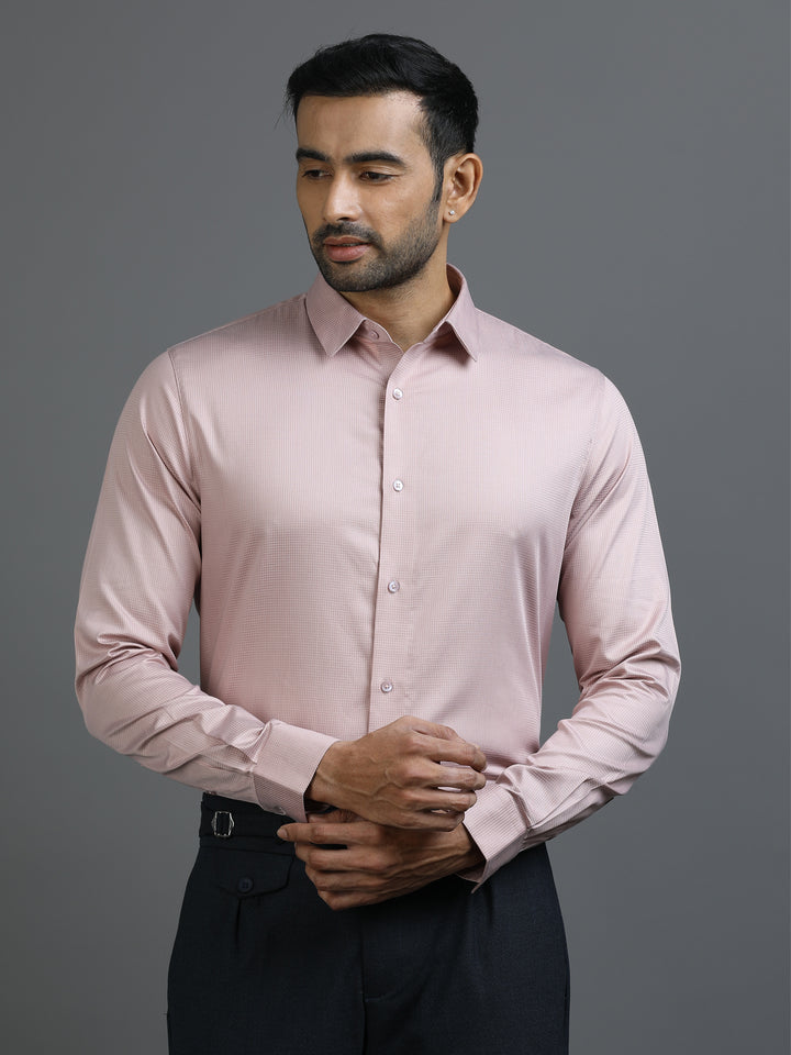 Pink Checked Giza Shirt