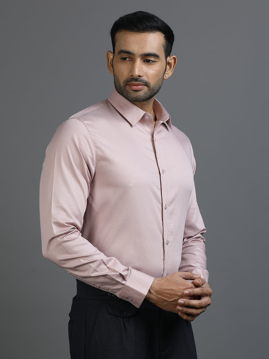 Pink Checked Giza Shirt