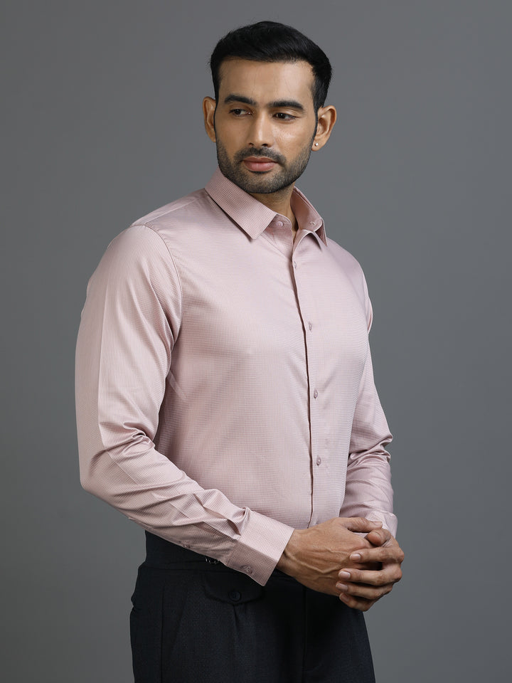 Pink Checked Giza Shirt