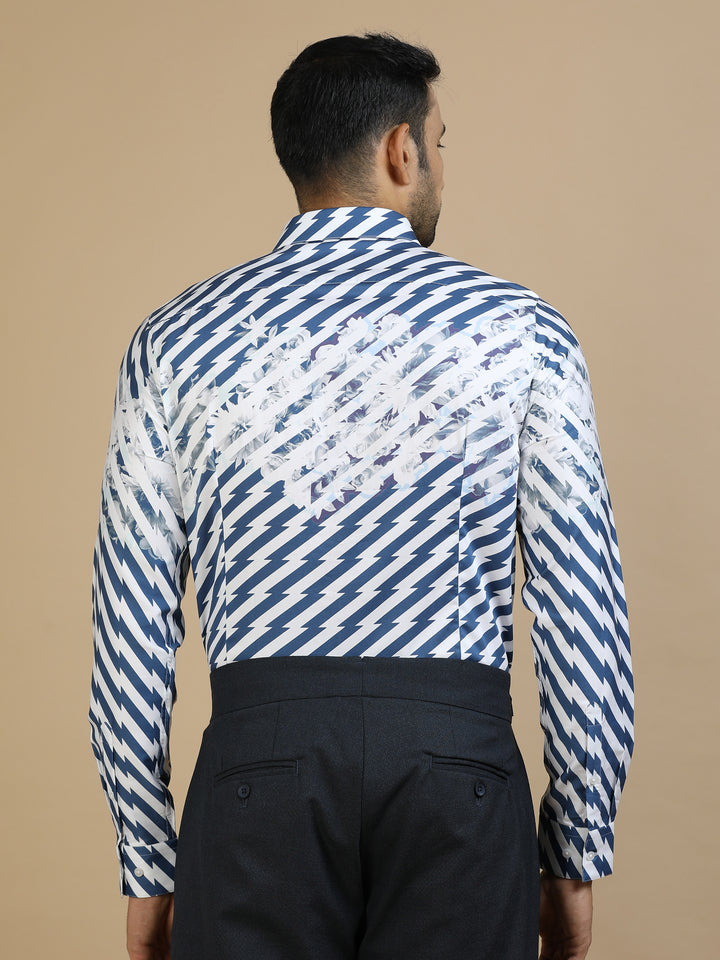 Zig Zag Blue Giza Shirt