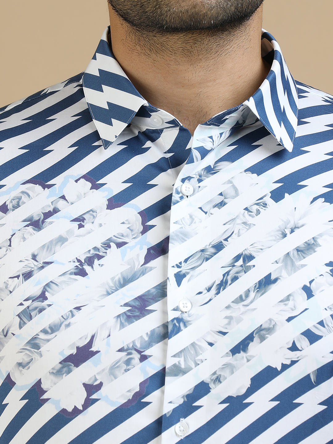 Zig Zag Blue Giza Shirt