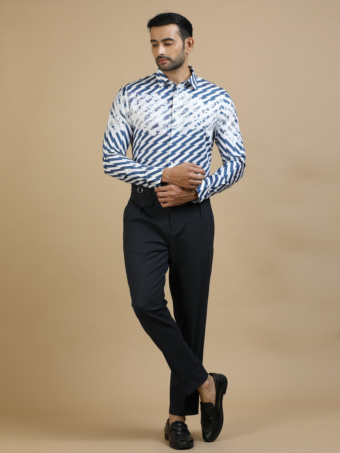 Zig Zag Blue Giza Shirt