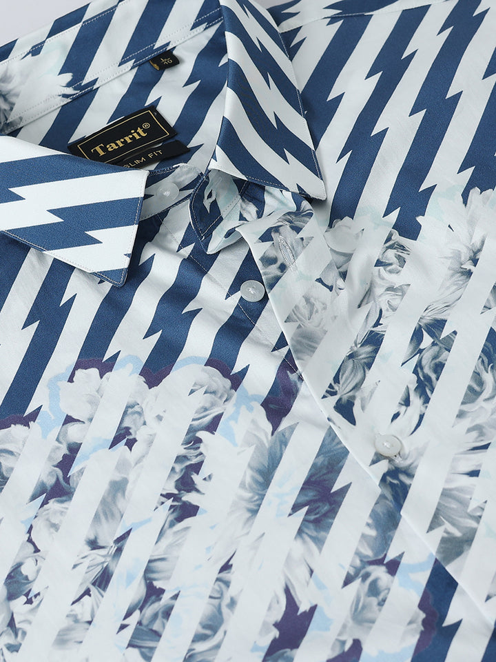 Zig Zag Blue Giza Shirt