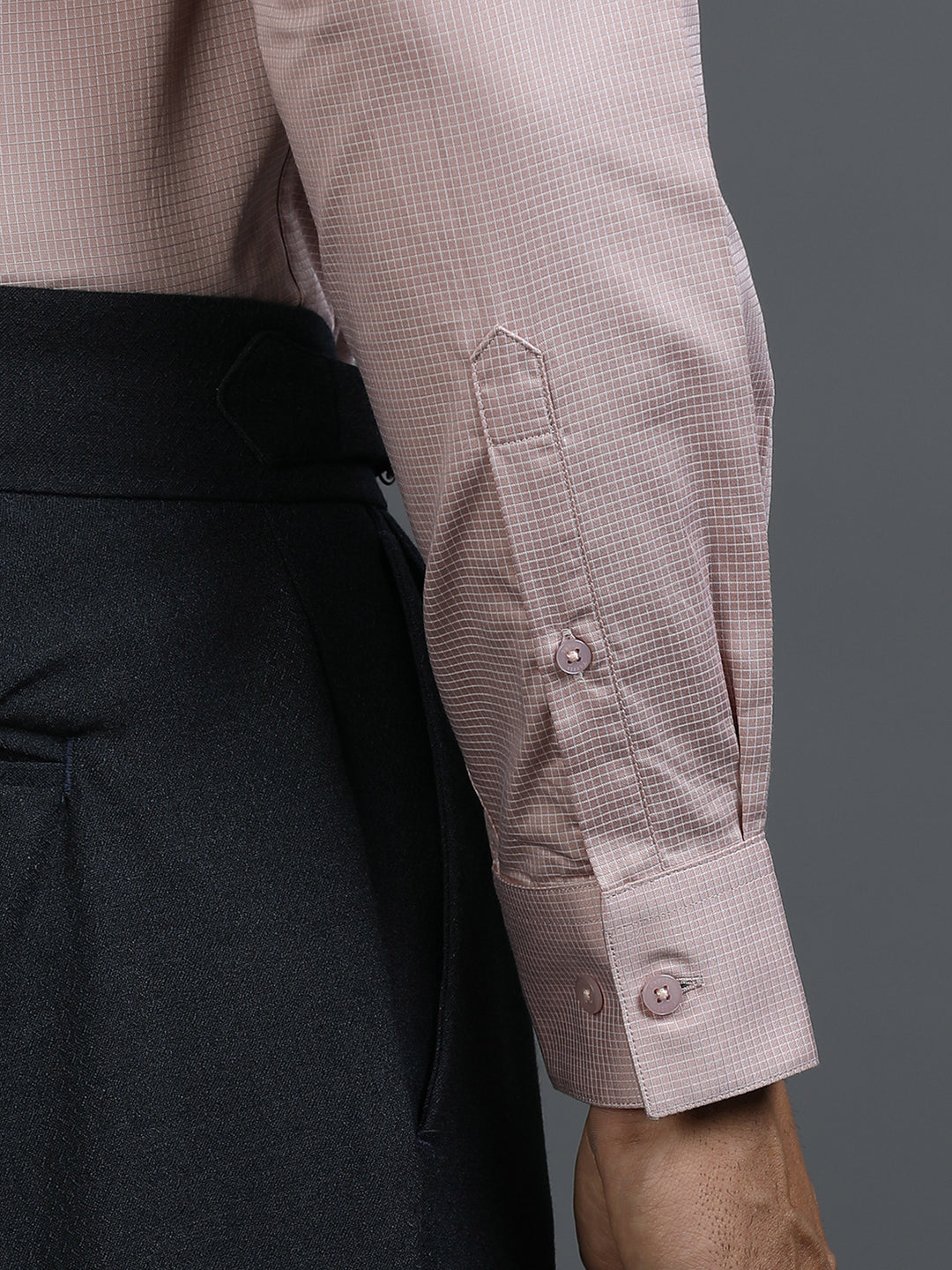 Pink Checked Giza Shirt