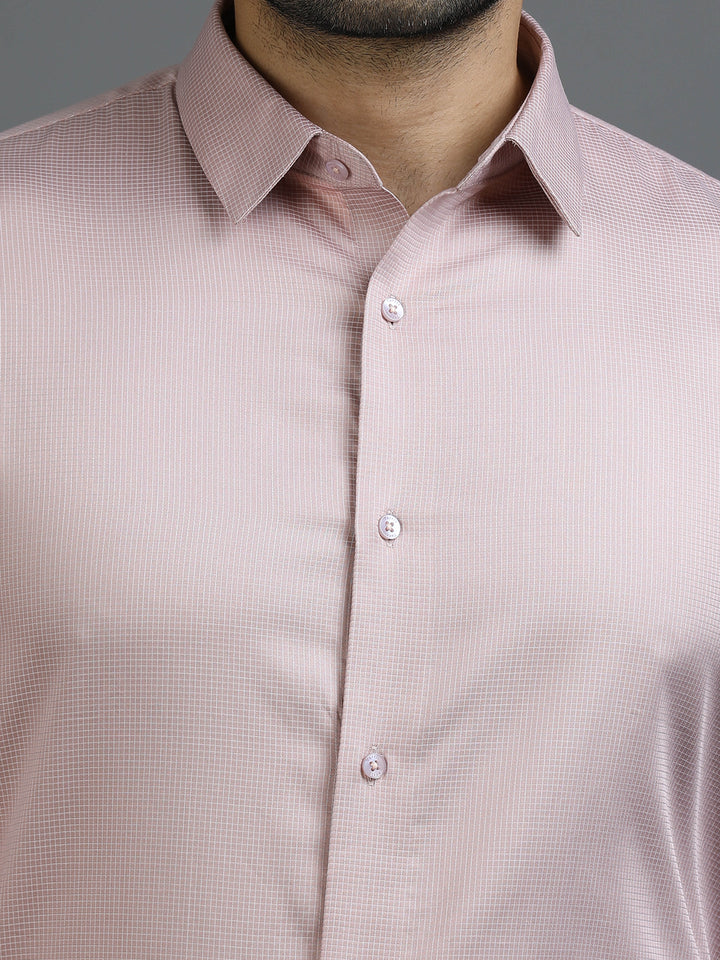 Pink Checked Giza Shirt