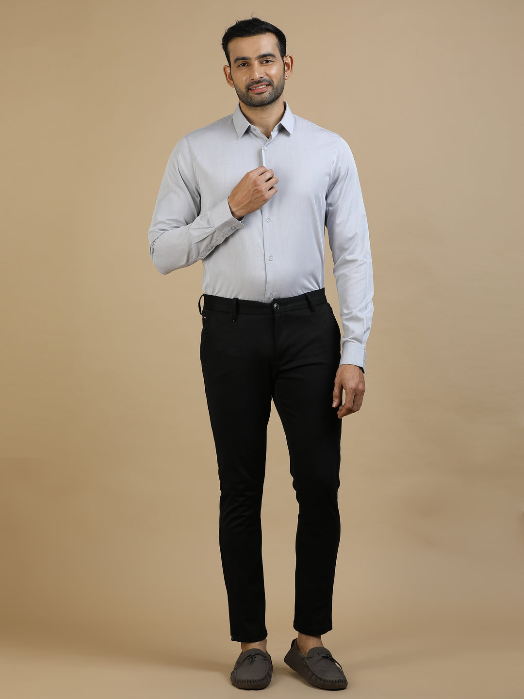 Solid Grey Tencel Shirt