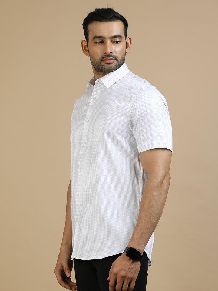 White Checked Giza Cotton Shirt