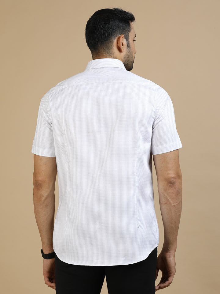 White Checked Giza Cotton Shirt