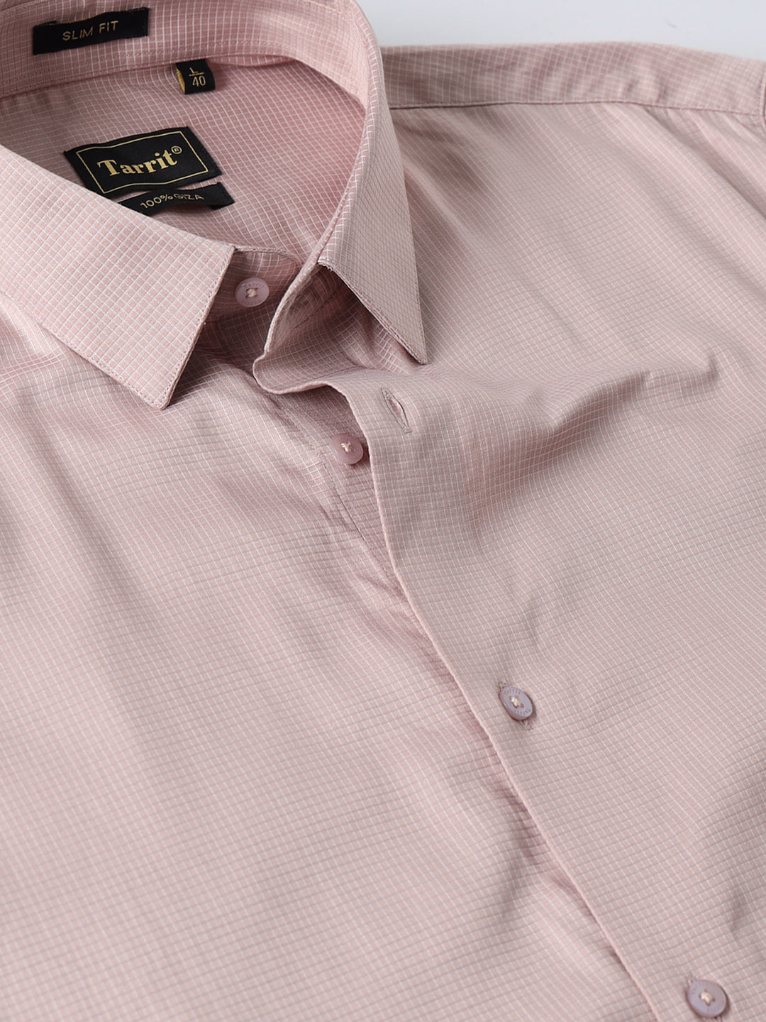 Pink Checked Giza Shirt