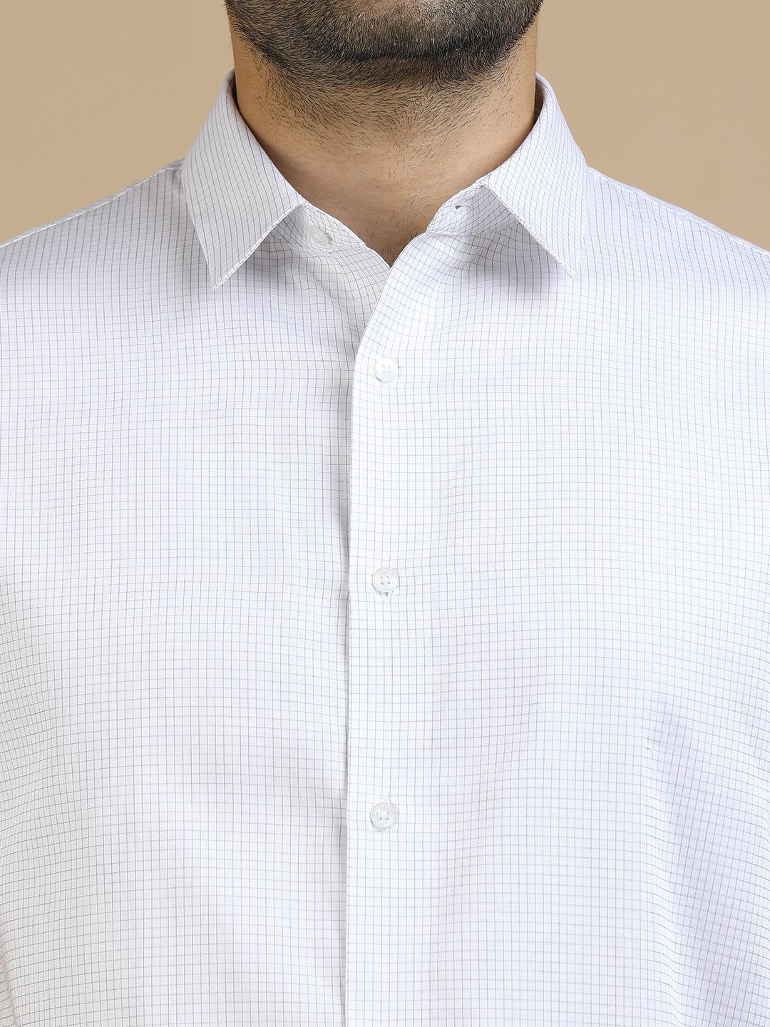 White Checked Giza Cotton Shirt