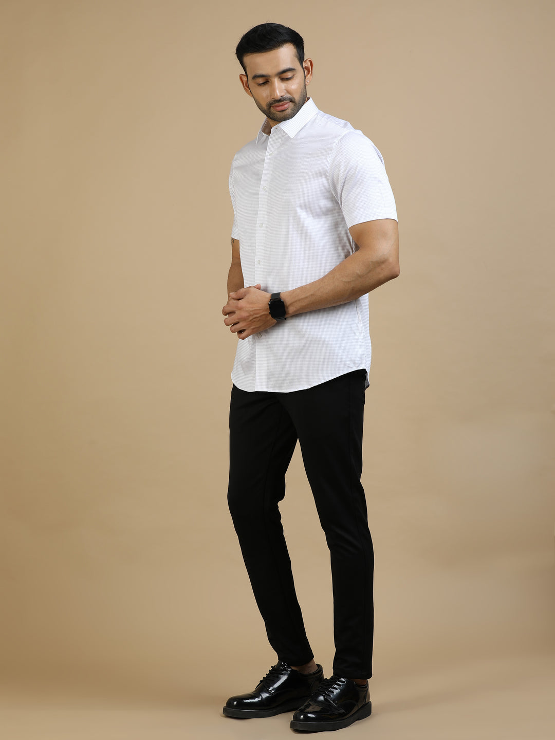 White Checked Giza Cotton Shirt