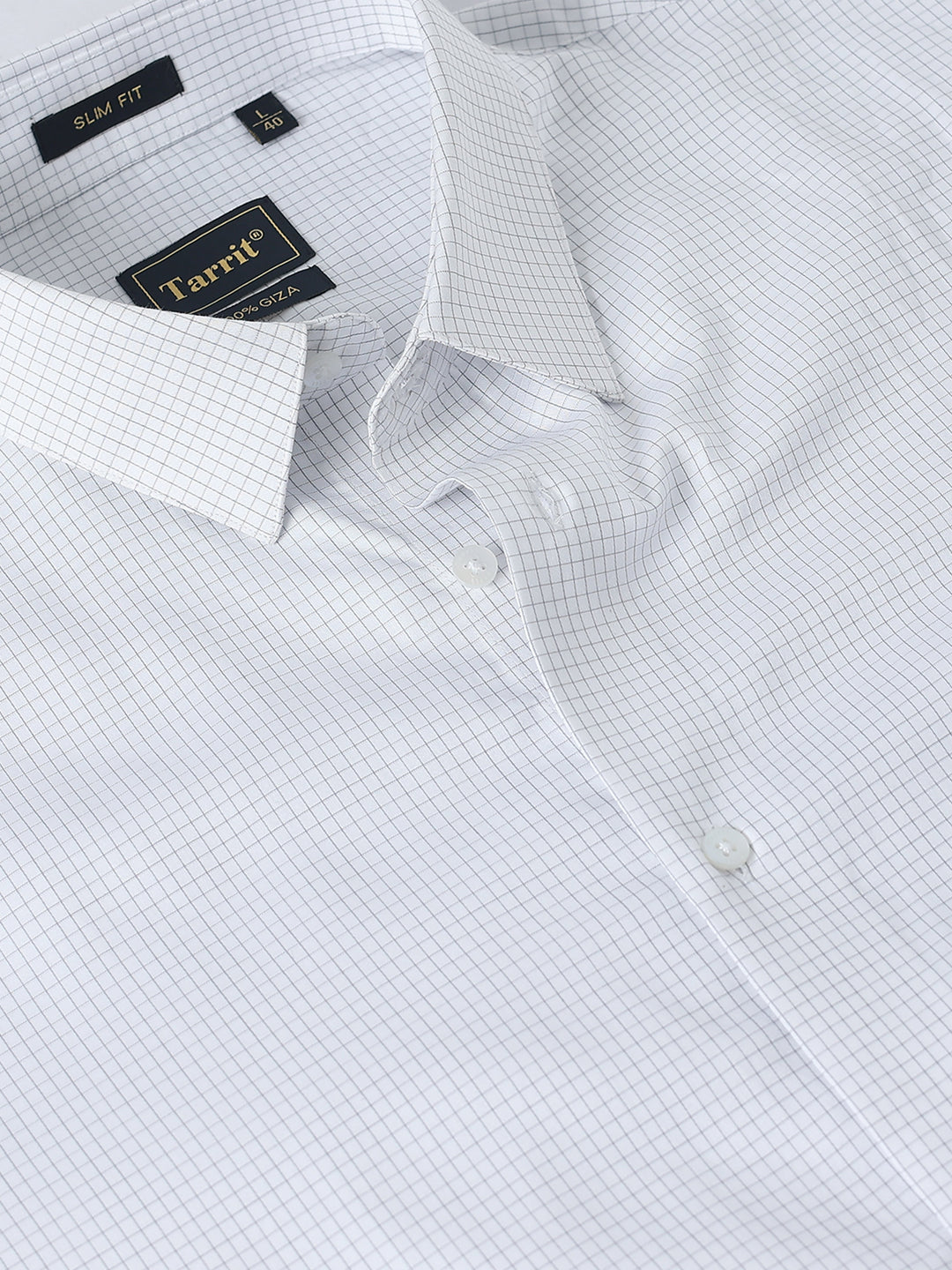 White Checked Giza Cotton Shirt