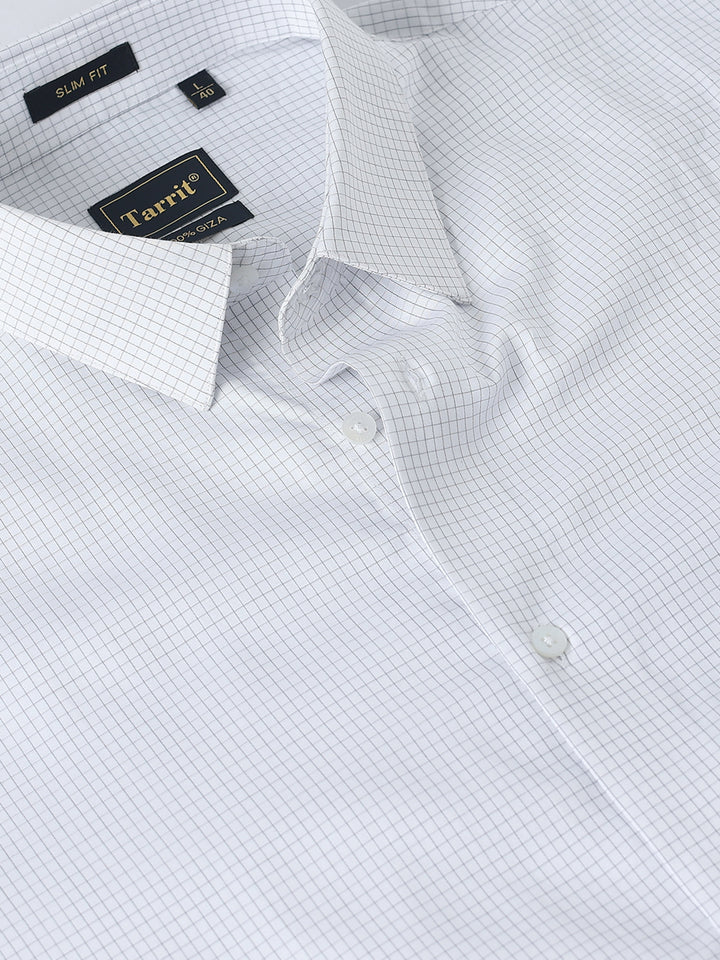 White Checked Giza Cotton Shirt