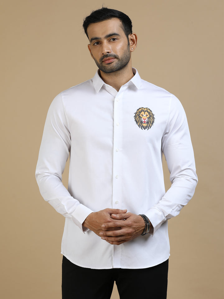 White Lion Jacquard Shirt