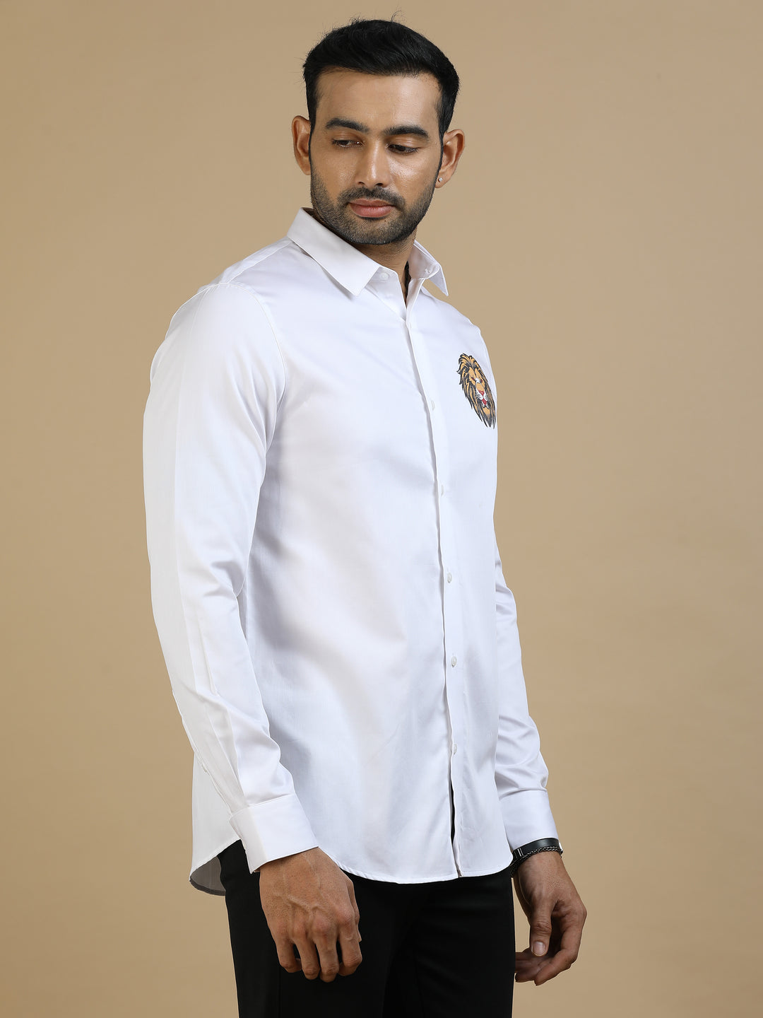 White Lion Jacquard Shirt