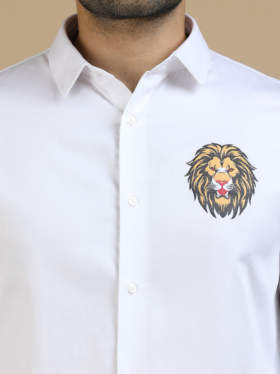 White Lion Jacquard Shirt